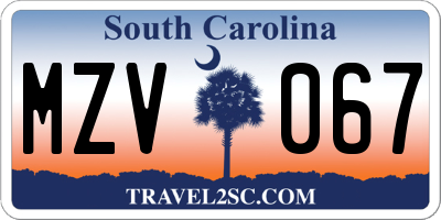 SC license plate MZV067