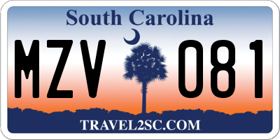 SC license plate MZV081