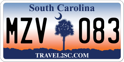 SC license plate MZV083