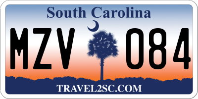 SC license plate MZV084