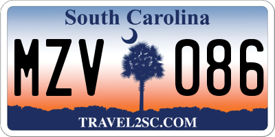 SC license plate MZV086