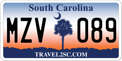 SC license plate MZV089