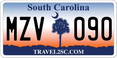 SC license plate MZV090