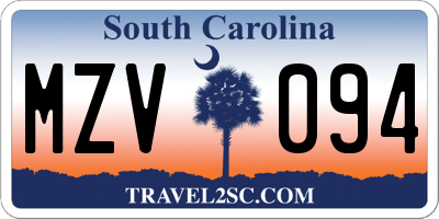 SC license plate MZV094