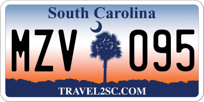 SC license plate MZV095