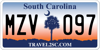 SC license plate MZV097