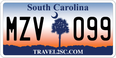 SC license plate MZV099
