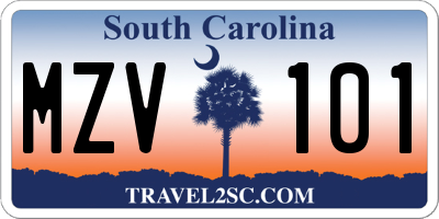 SC license plate MZV101
