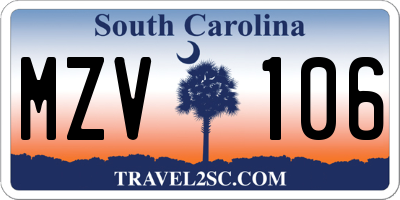 SC license plate MZV106