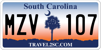 SC license plate MZV107