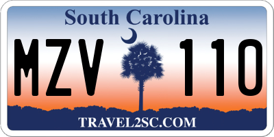SC license plate MZV110