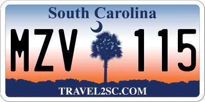 SC license plate MZV115