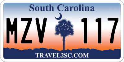 SC license plate MZV117