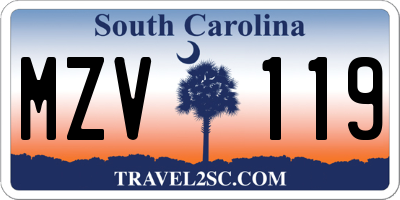 SC license plate MZV119
