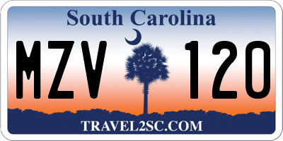 SC license plate MZV120