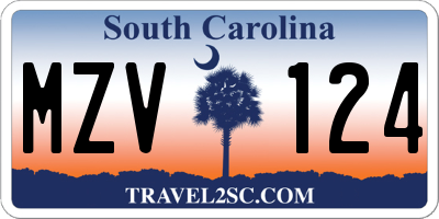 SC license plate MZV124