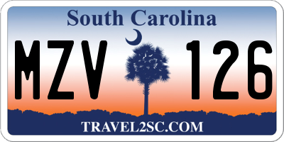 SC license plate MZV126