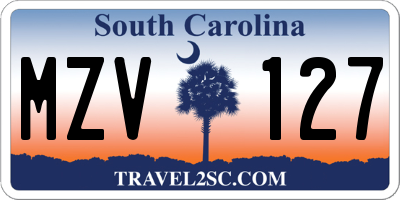 SC license plate MZV127