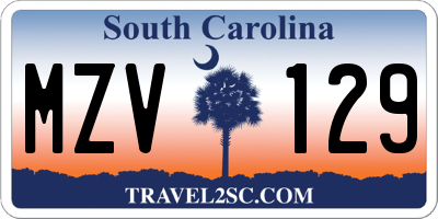 SC license plate MZV129