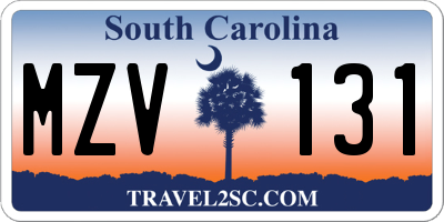 SC license plate MZV131