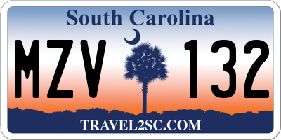 SC license plate MZV132
