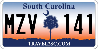 SC license plate MZV141
