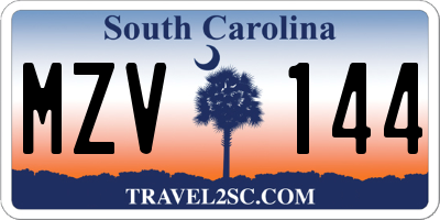 SC license plate MZV144