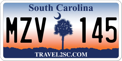 SC license plate MZV145