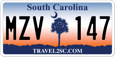 SC license plate MZV147