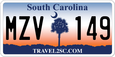 SC license plate MZV149