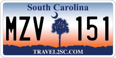 SC license plate MZV151