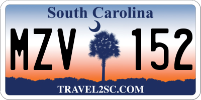 SC license plate MZV152