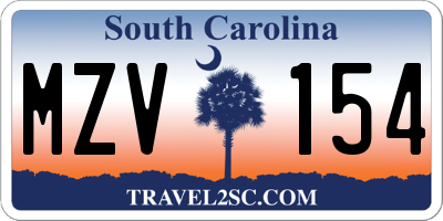 SC license plate MZV154
