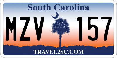 SC license plate MZV157