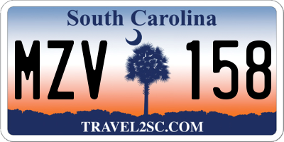 SC license plate MZV158