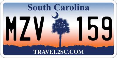 SC license plate MZV159