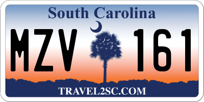 SC license plate MZV161