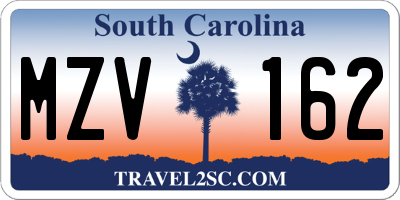 SC license plate MZV162