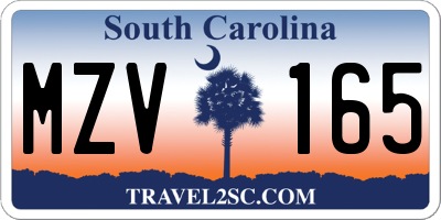 SC license plate MZV165