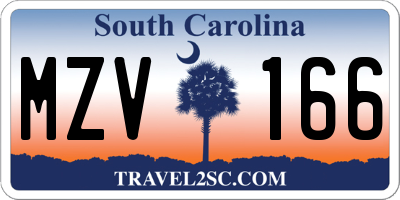 SC license plate MZV166
