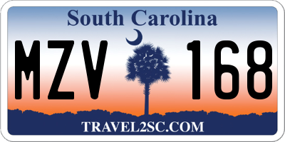 SC license plate MZV168