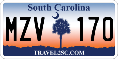 SC license plate MZV170