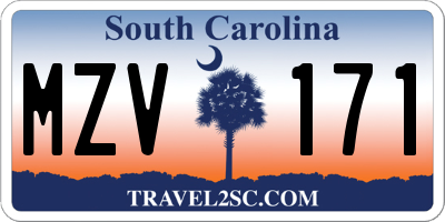 SC license plate MZV171