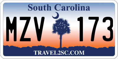 SC license plate MZV173