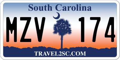 SC license plate MZV174