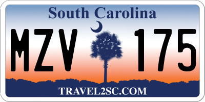 SC license plate MZV175