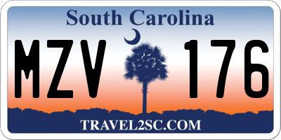 SC license plate MZV176