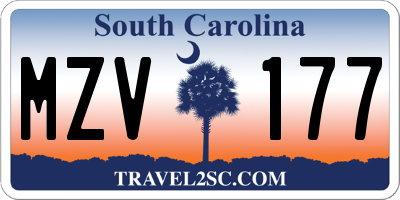SC license plate MZV177