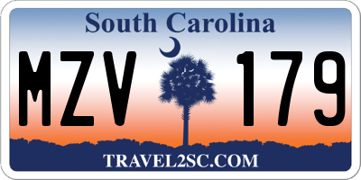 SC license plate MZV179
