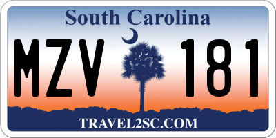 SC license plate MZV181